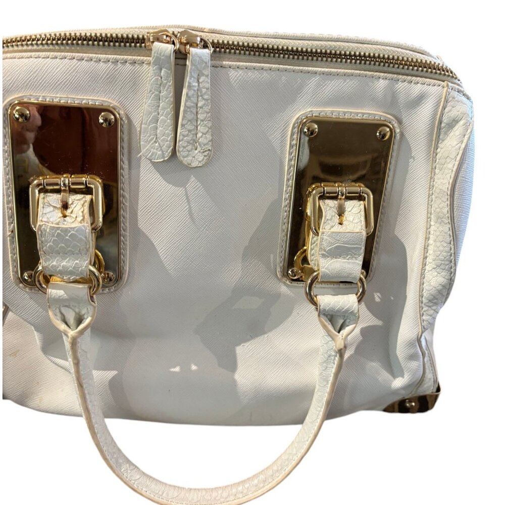 Aldo faux leather large‎ white satchel handbag purse - Picture 5 of 15